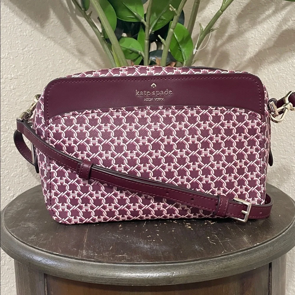 kate spade Floral Motif Maroon Crossbody Bag